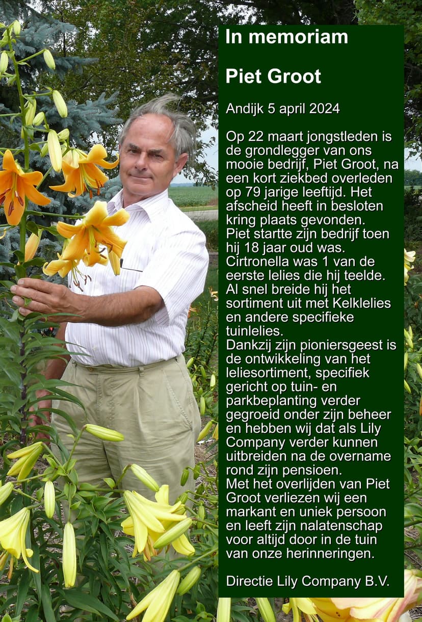 In memoriam Piet Groot